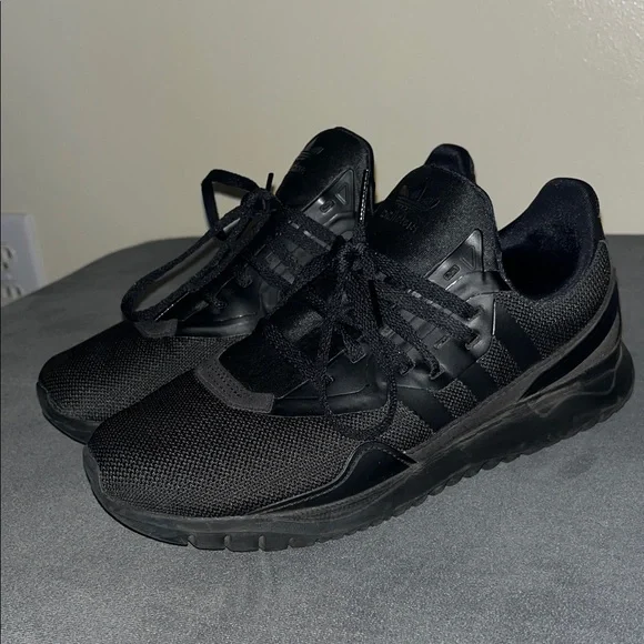 Adidas All Black Running Sneakers US Size 5 - Picture 1 of 6